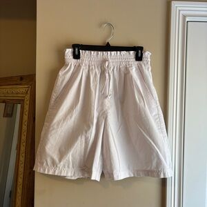 Vintage White Drawstring Shorts